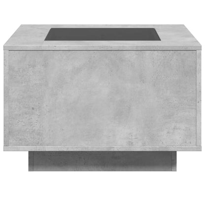 Coffee Table with LED Concrete Grey 60x60x40 cm Engineered Wood