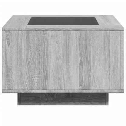 Coffee Table with LED Grey Sonoma 60x60x40 cm Engineered Wood