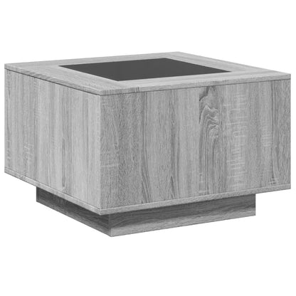 Coffee Table with LED Grey Sonoma 60x60x40 cm Engineered Wood