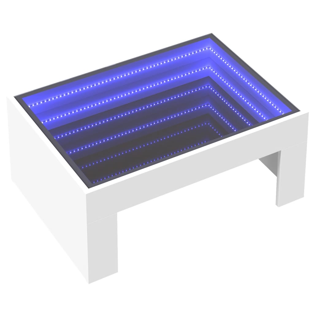 Coffee Table with Infinity LED White 70x50x30 cm