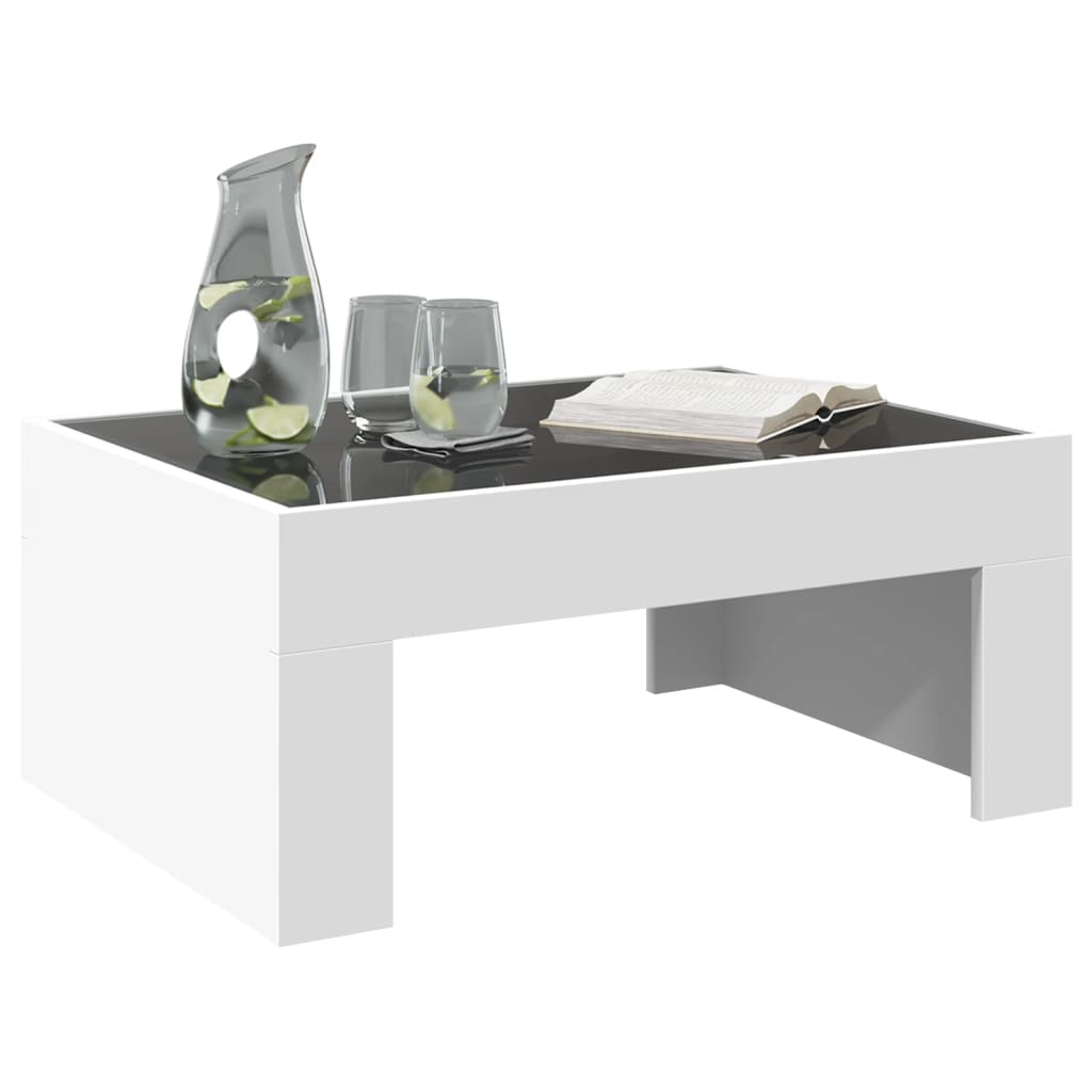 Coffee Table with Infinity LED White 70x50x30 cm