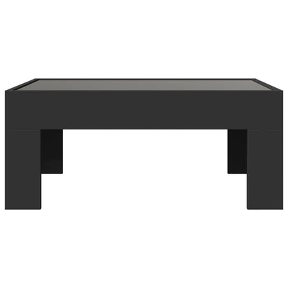 Coffee Table with Infinity LED Black 70x50x30 cm