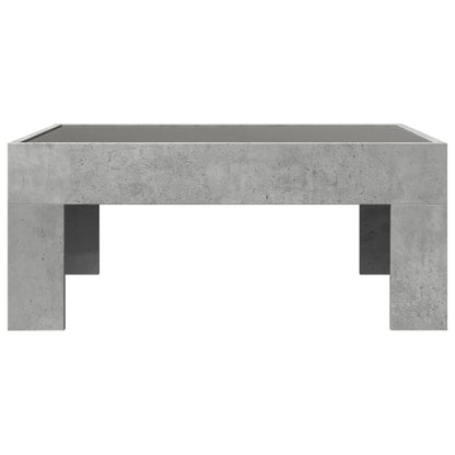 Coffee Table with Infinity LED Concrete Grey 70x50x30 cm
