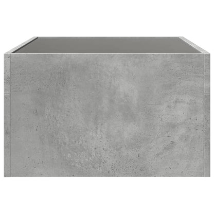 Coffee Table with Infinity LED Concrete Grey 70x50x30 cm