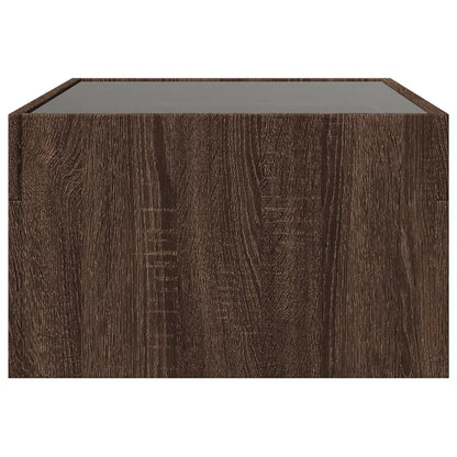 Coffee Table with Infinity LED Brown Oak 70x50x30 cm