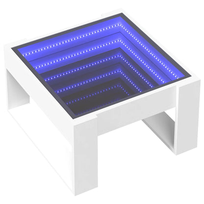 Coffee Table with Infinity LED White 50x53x30 cm