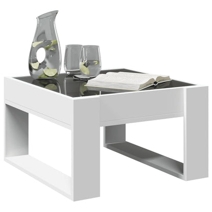 Coffee Table with Infinity LED White 50x53x30 cm