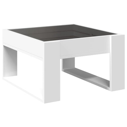Coffee Table with Infinity LED White 50x53x30 cm