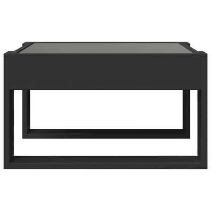 Coffee Table with Infinity LED Black 50x53x30 cm