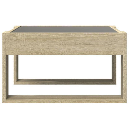 Coffee Table with Infinity LED Sonoma Oak 50x53x30 cm