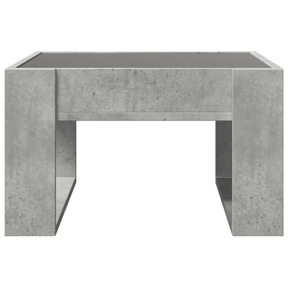 Coffee Table with Infinity LED Concrete Grey 50x53x30 cm