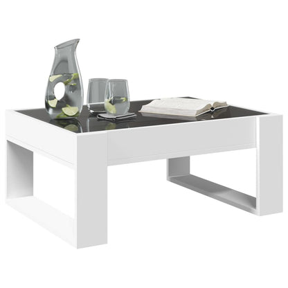 Coffee Table with Infinity LED White 70x53x30 cm