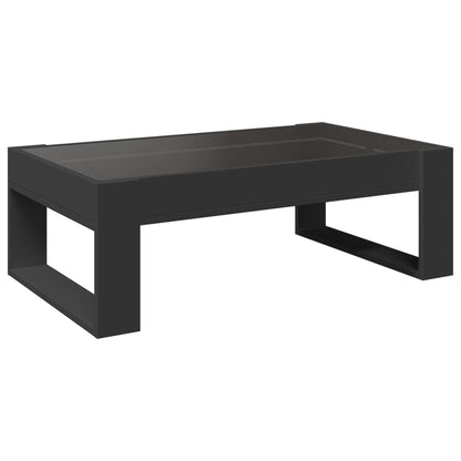 Coffee Table with Infinity LED Black 90x53x30 cm