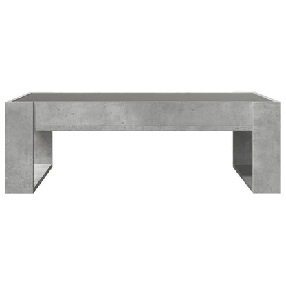 Coffee Table with Infinity LED Concrete Grey 90x53x30 cm