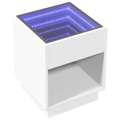 Coffee Table with Infinity LED White 40x40x50 cm