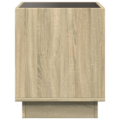 Coffee Table with Infinity LED Sonoma Oak 40x40x50 cm