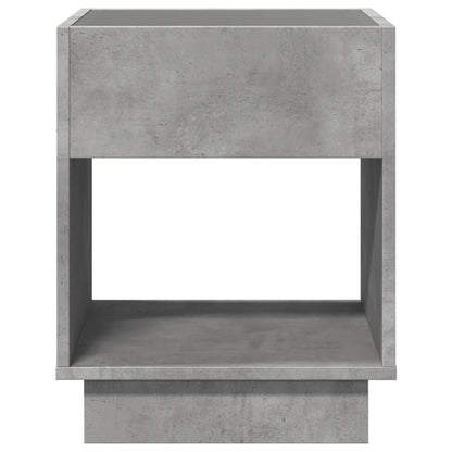 Coffee Table with Infinity LED Concrete Grey 40x40x50 cm