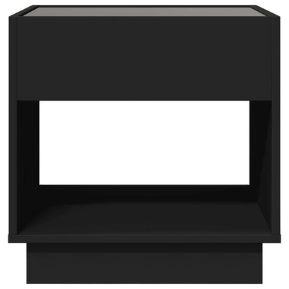 Coffee Table with Infinity LED Black 50x50x50 cm