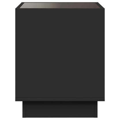 Coffee Table with Infinity LED Black 50x50x50 cm