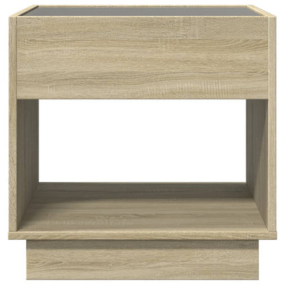 Coffee Table with Infinity LED Sonoma Oak 50x50x50 cm