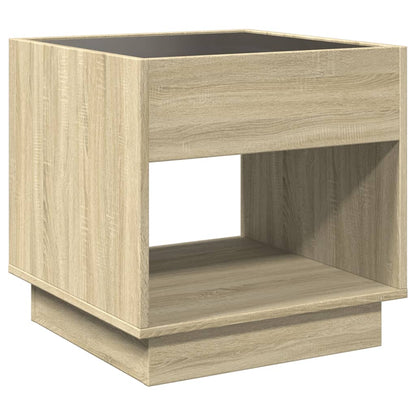 Coffee Table with Infinity LED Sonoma Oak 50x50x50 cm
