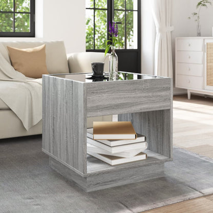 Coffee Table with Infinity LED Grey Sonoma 50x50x50 cm