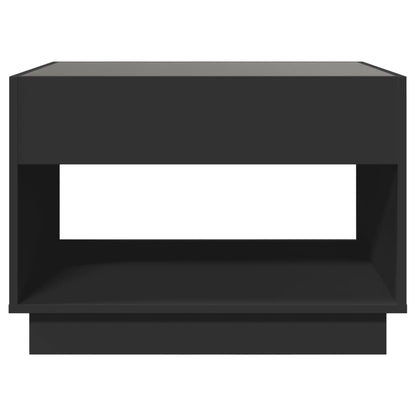 Coffee Table with Infinity LED Black 70x50x50 cm
