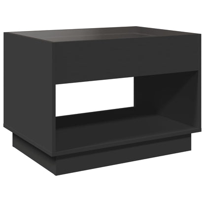 Coffee Table with Infinity LED Black 70x50x50 cm