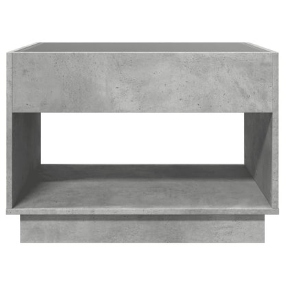 Coffee Table with Infinity LED Concrete Grey 70x50x50 cm