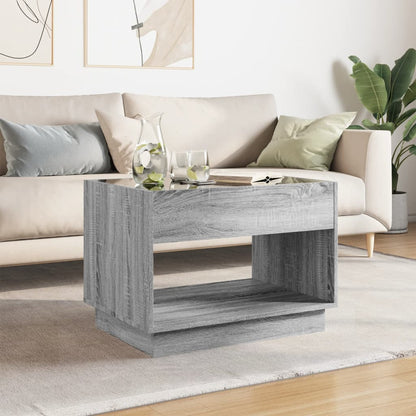 Coffee Table with Infinity LED Grey Sonoma 70x50x50 cm