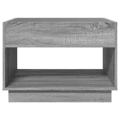 Coffee Table with Infinity LED Grey Sonoma 70x50x50 cm