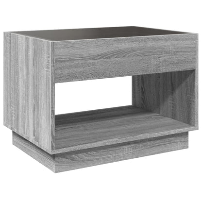 Coffee Table with Infinity LED Grey Sonoma 70x50x50 cm