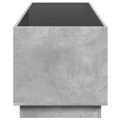 Coffee Table with Infinity LED Concrete Grey 90x50x50 cm