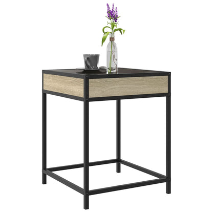 Coffee Table with Infinity LED Sonoma Oak 40x40x51 cm