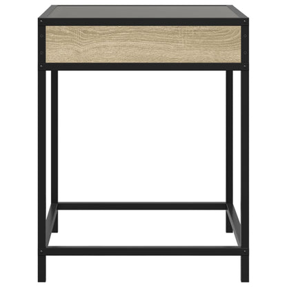 Coffee Table with Infinity LED Sonoma Oak 40x40x51 cm