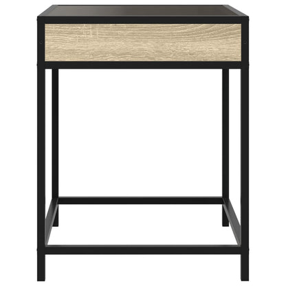 Coffee Table with Infinity LED Sonoma Oak 40x40x51 cm