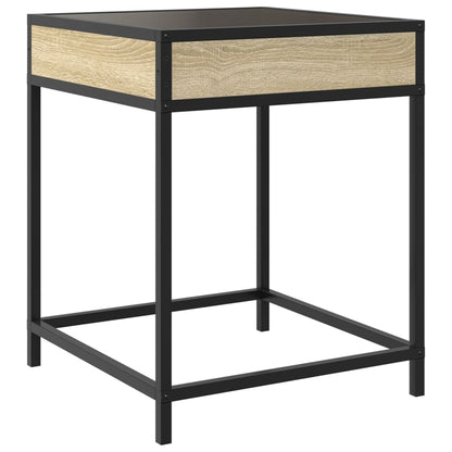Coffee Table with Infinity LED Sonoma Oak 40x40x51 cm
