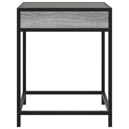 Coffee Table with Infinity LED Grey Sonoma 40x40x51 cm