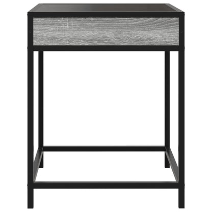 Coffee Table with Infinity LED Grey Sonoma 40x40x51 cm