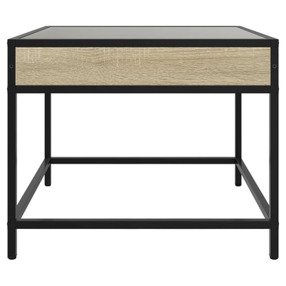 Coffee Table with Infinity LED Sonoma Oak 50x50x41 cm
