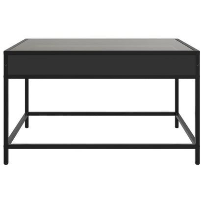 Coffee Table with Infinity LED Black 70x50x41 cm