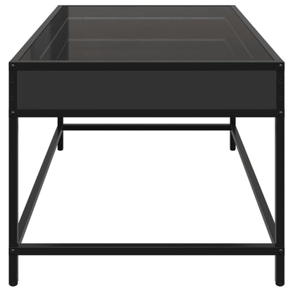 Coffee Table with Infinity LED Black 70x50x41 cm