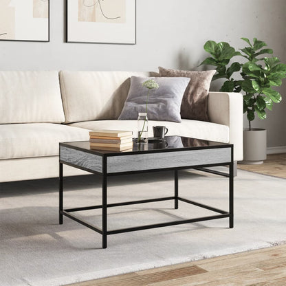 Coffee Table with Infinity LED Grey Sonoma 70x50x41 cm
