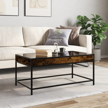 Coffee Table with Infinity LED Smoked Oak 90x50x41 cm