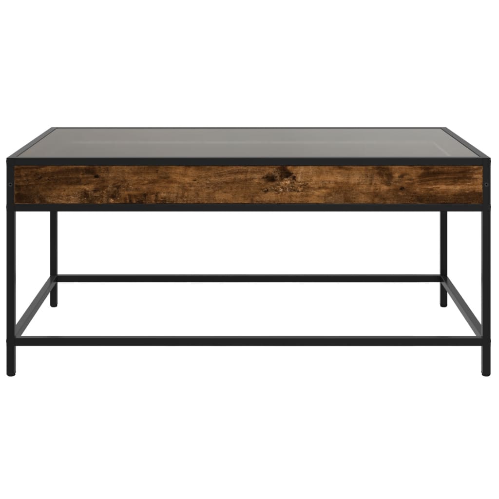 Coffee Table with Infinity LED Smoked Oak 90x50x41 cm