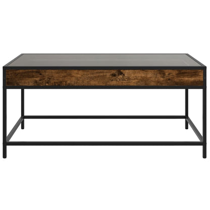 Coffee Table with Infinity LED Smoked Oak 90x50x41 cm