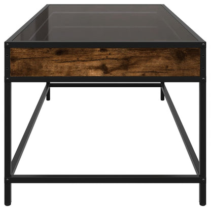Coffee Table with Infinity LED Smoked Oak 90x50x41 cm