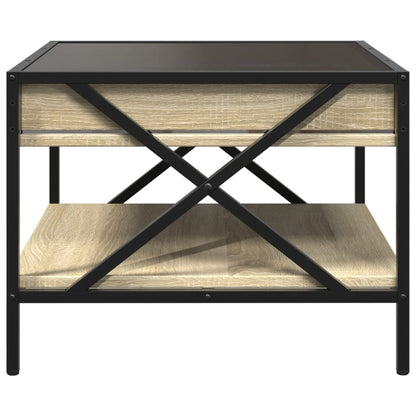 Coffee Table with Infinity LED Sonoma Oak 50x50x38 cm