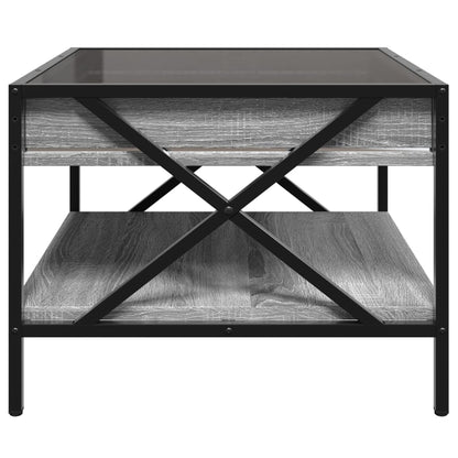 Coffee Table with Infinity LED Grey Sonoma 50x50x38 cm