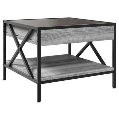 Coffee Table with Infinity LED Grey Sonoma 50x50x38 cm